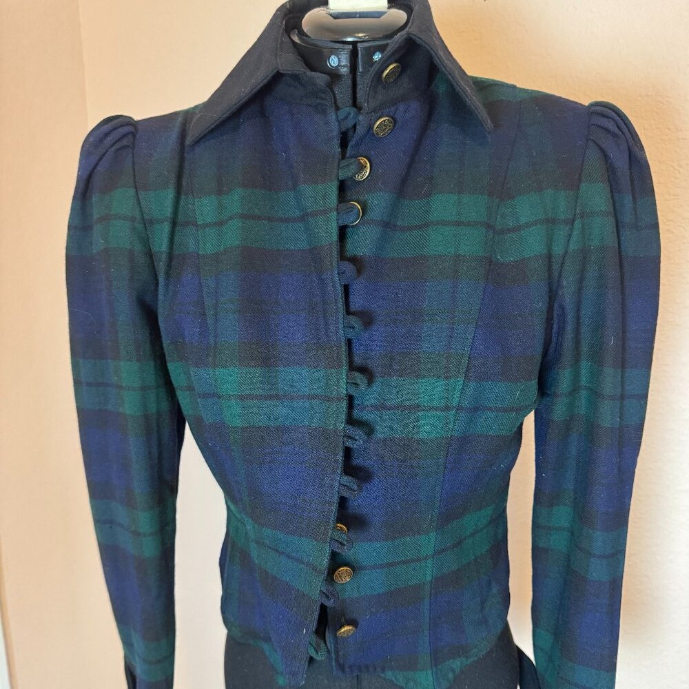 Vintage Victoriana Highlands Collection Scottish Tartan Wool Blazer UK 8/ US 4